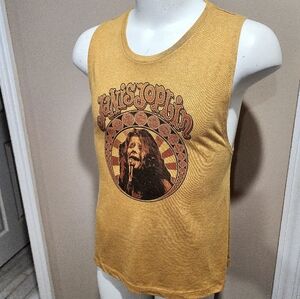 Janis Joplin Nouveau Circle Antique Gold Junior's Muscle Tank Top Size Large